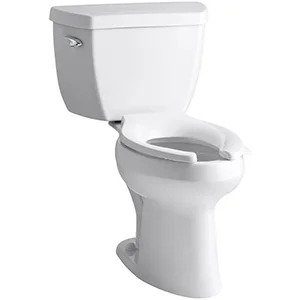 A spotless white ceramic toilet with an open lid and side flush handle, ready for reliable care from Utah’s trusted service experts.